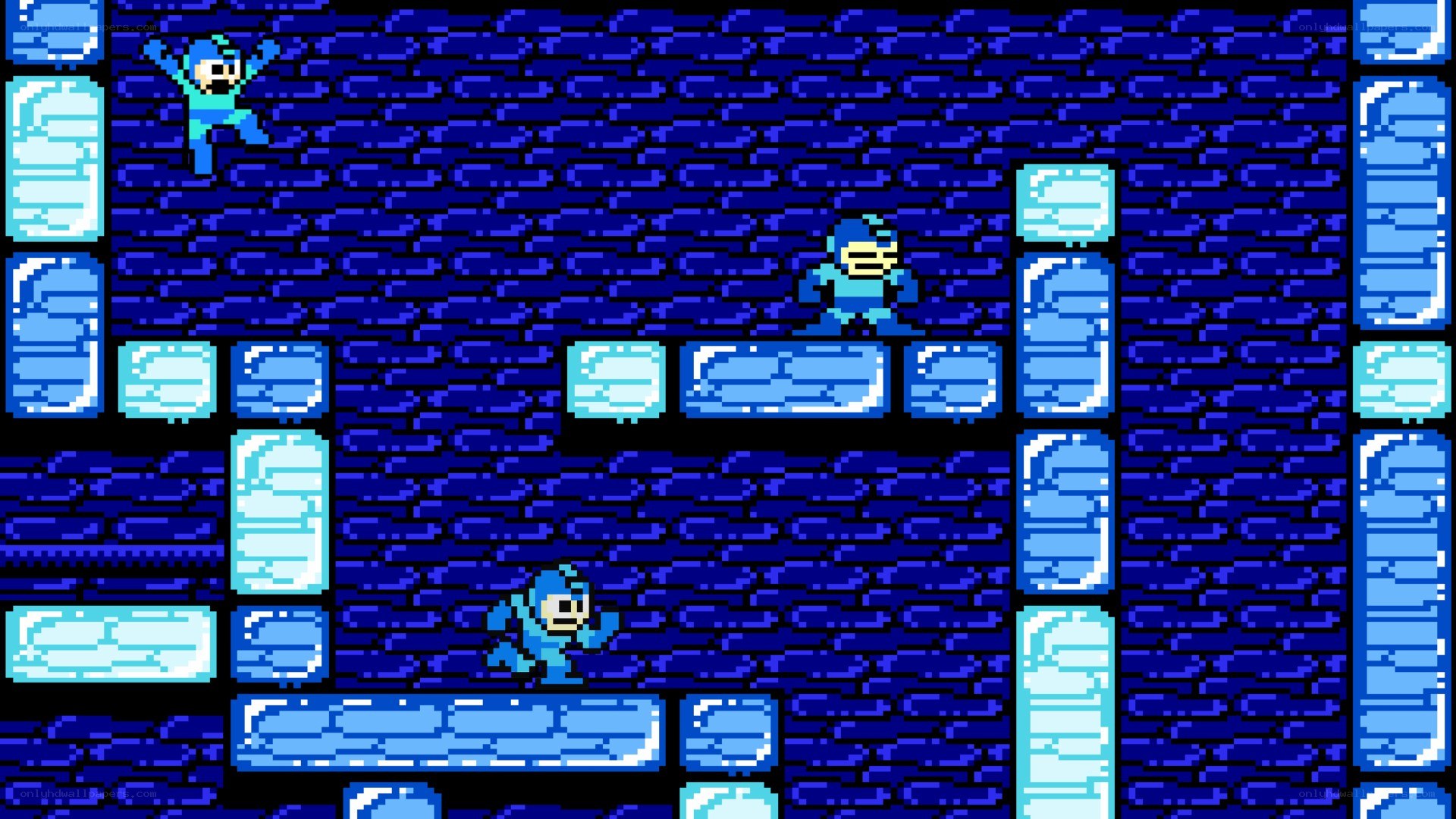 Mega Man platforming scene
