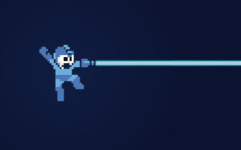 Mega Man Shooting Laser