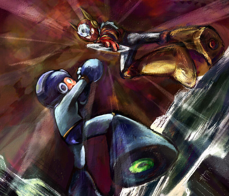 Mega Man vs. Proto Man battle