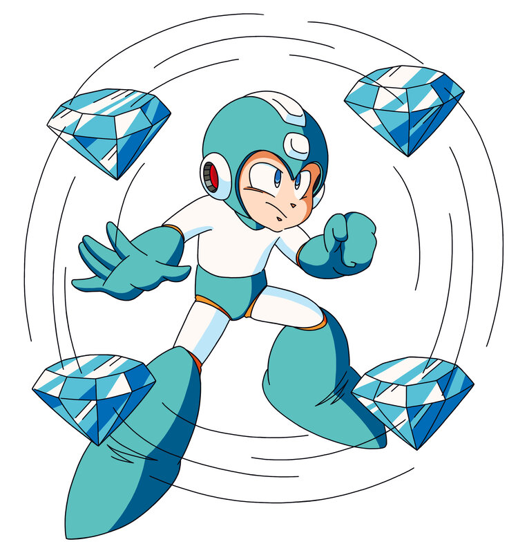 Mega Man with diamond projectiles