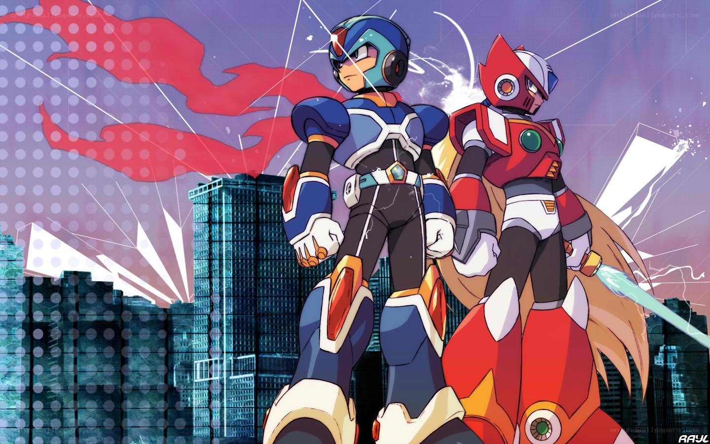 Mega Man X and Zero stand ready