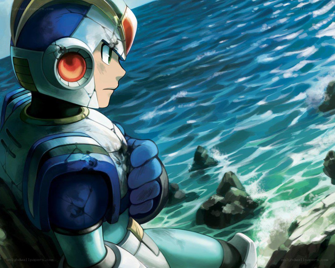 Mega Man X by the sea