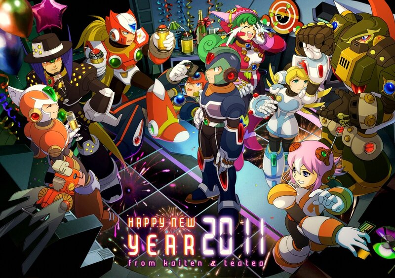 Mega Man X characters celebrate