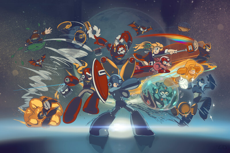 Mega Man X characters in action