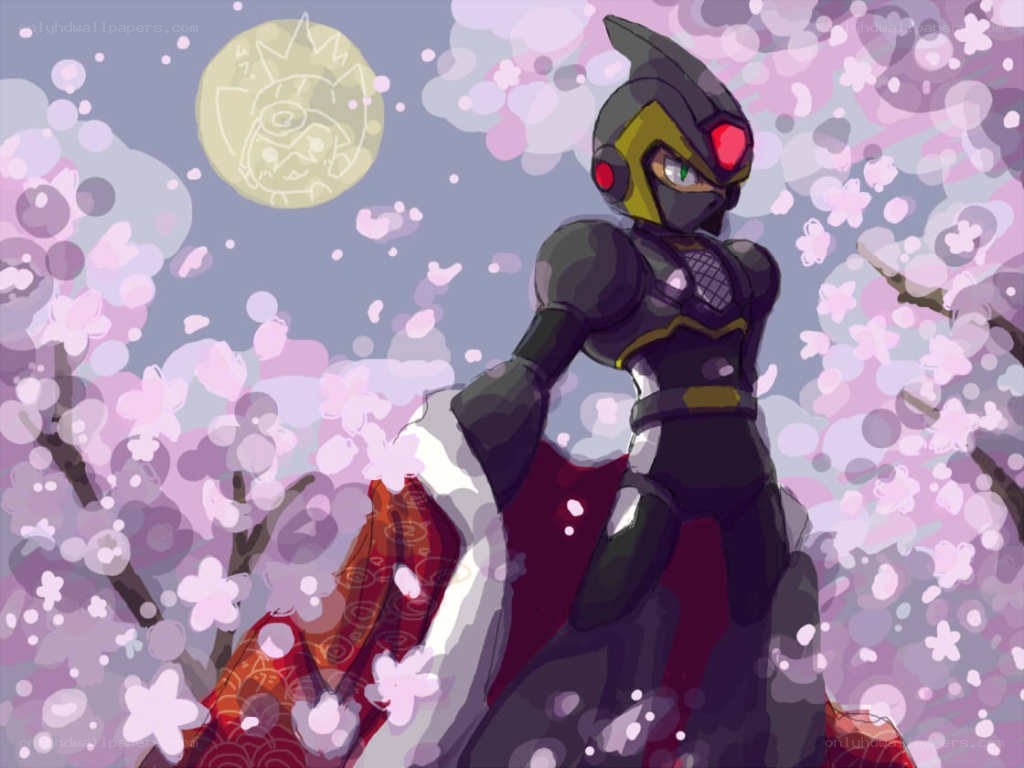 Mega Man X in cherry blossoms