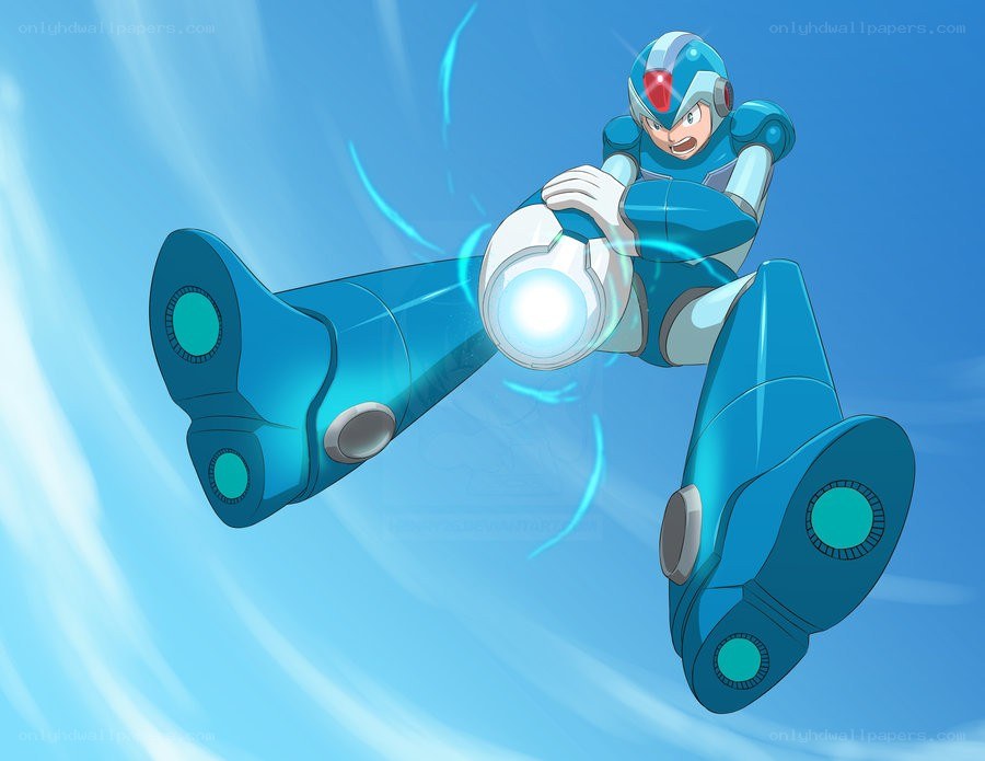 Mega Man X in flight