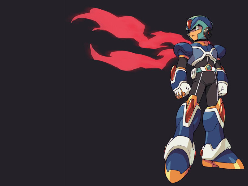 Mega Man X standing with cape