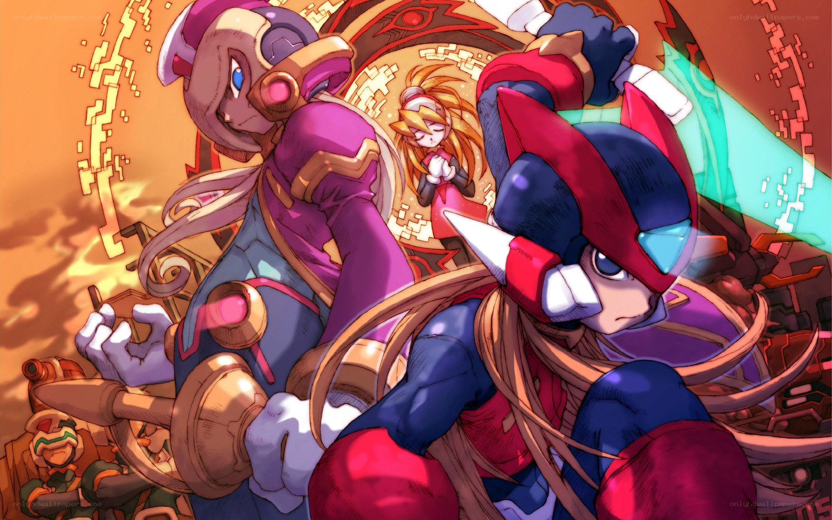 Mega Man Zero and Ciel in battle