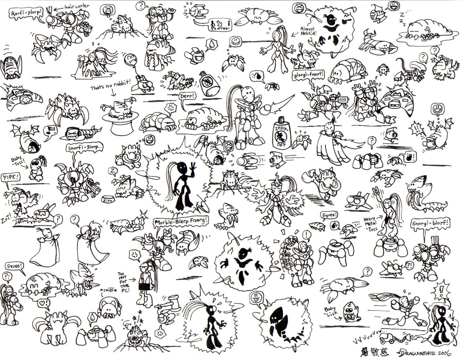 Mega Man Zero character doodles