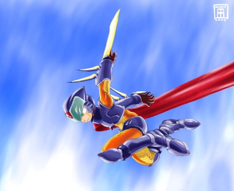 Mega Man Zero in flight