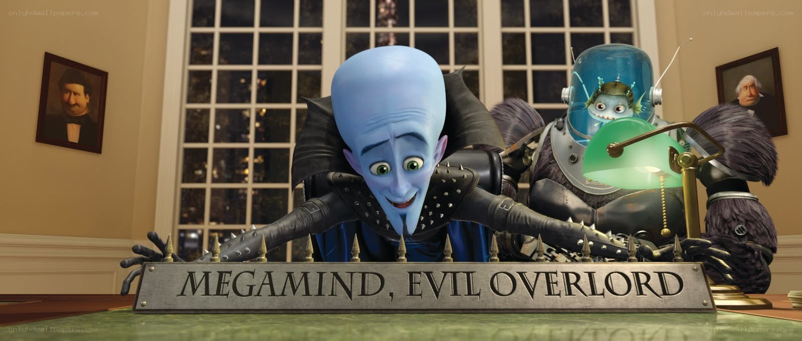 Megamind at his desk