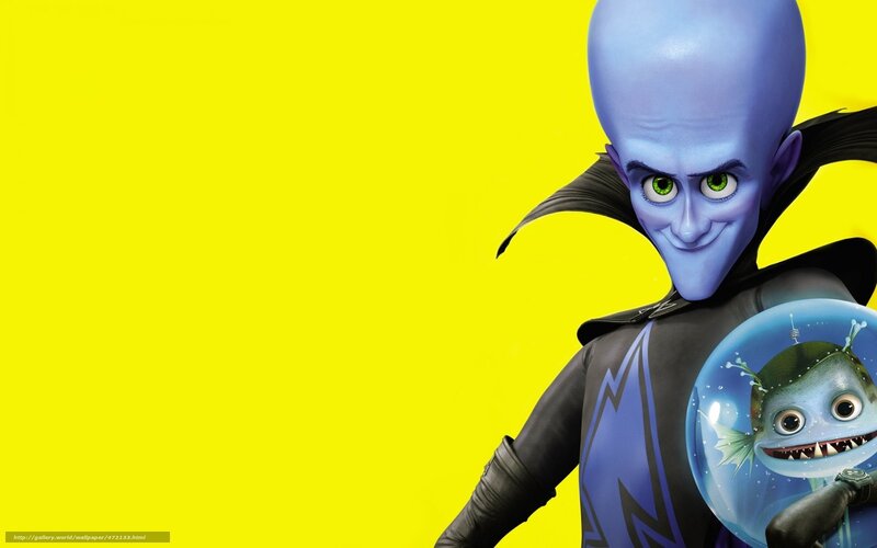 Megamind with fish in a bubble