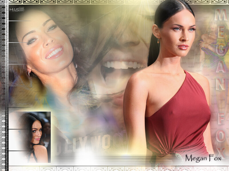 Megan Fox collage wallpaper