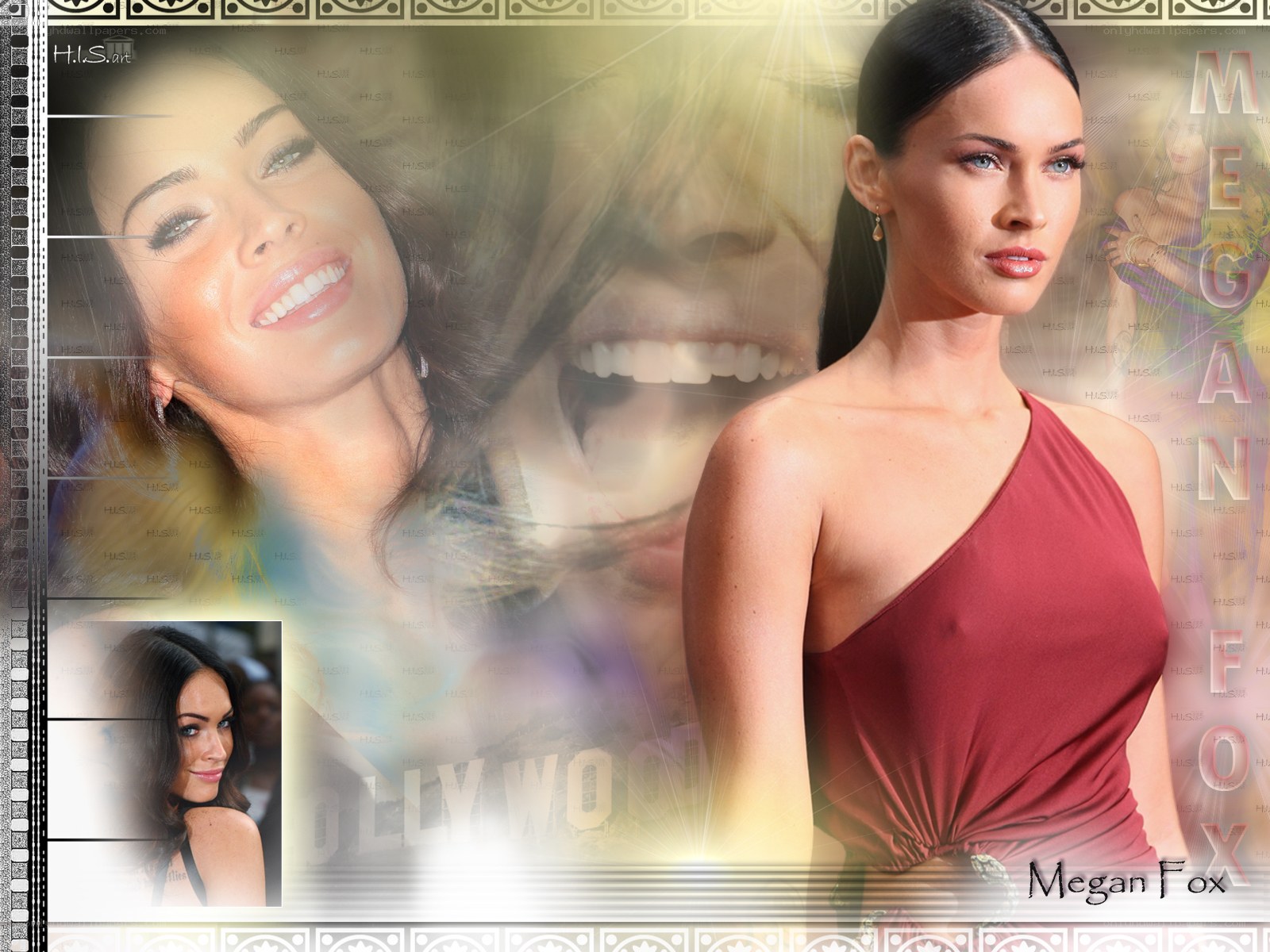 Megan Fox collage wallpaper