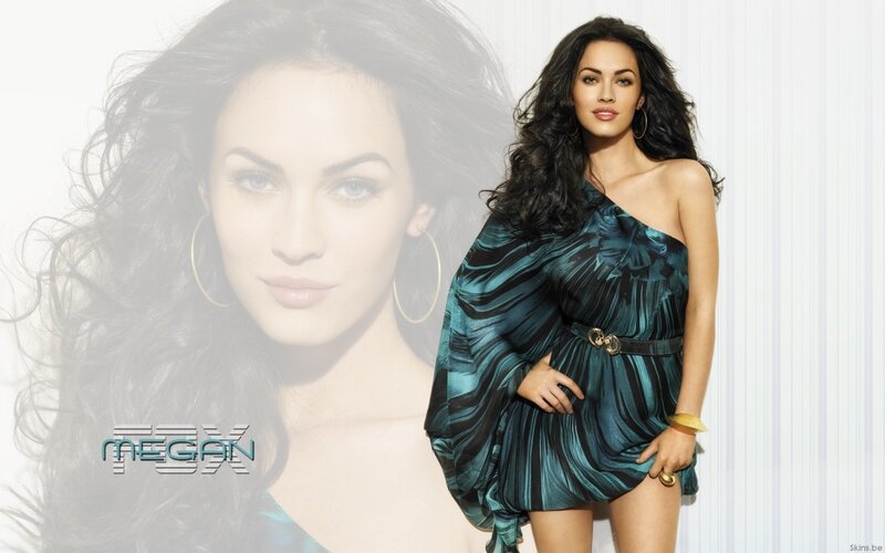 Megan Fox in a green dress