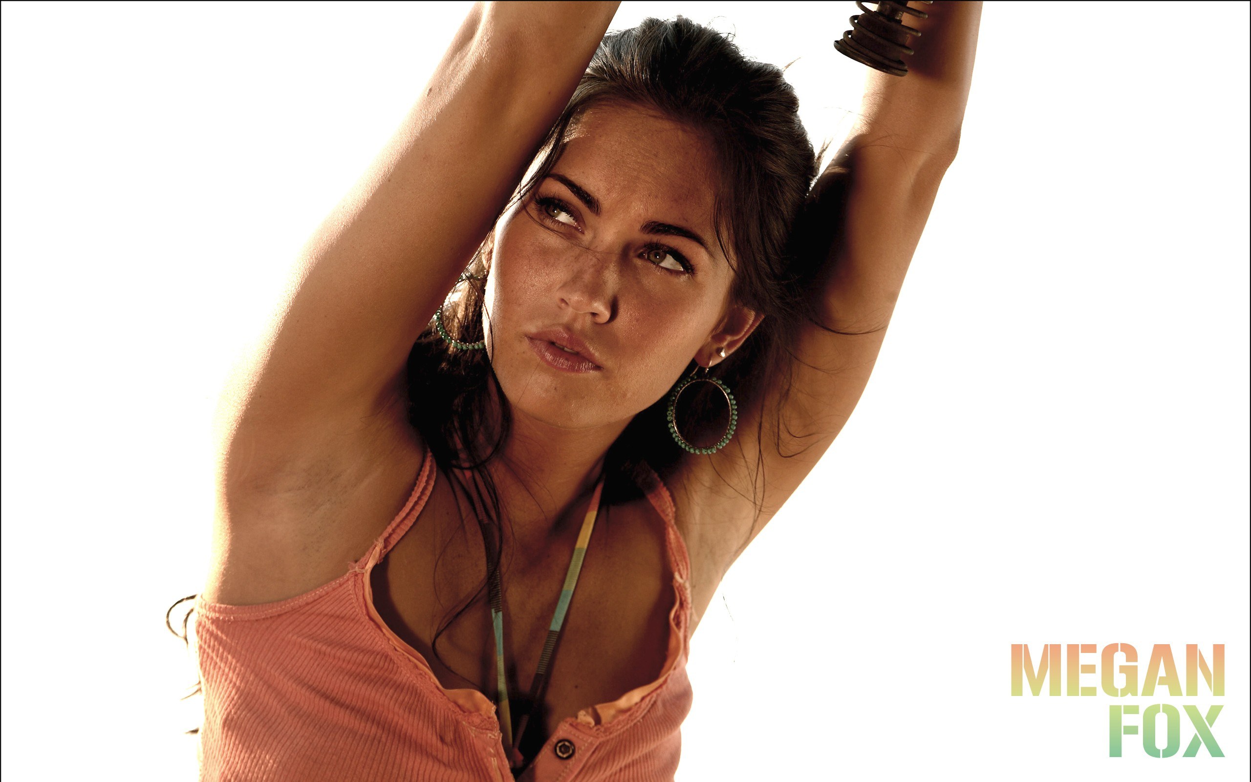 Megan Fox in a pink top