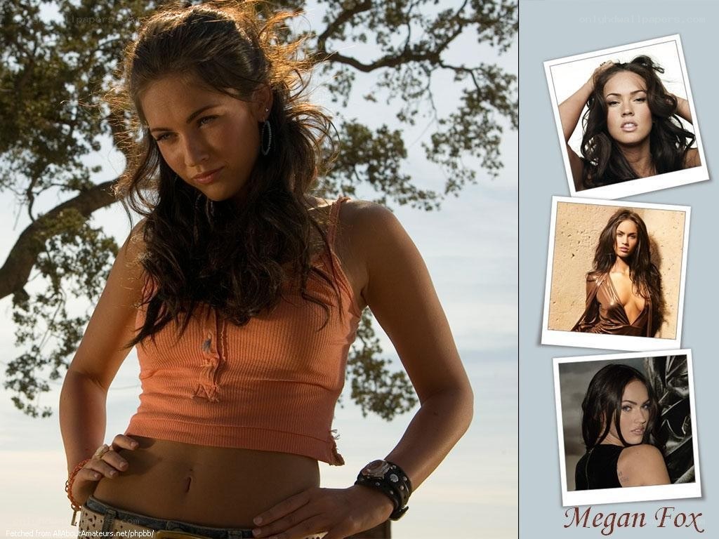 Megan Fox in orange top