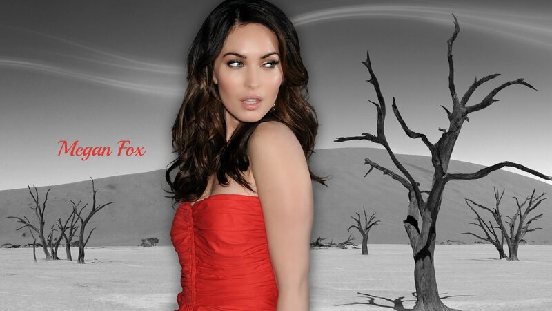 Megan Fox in red dress