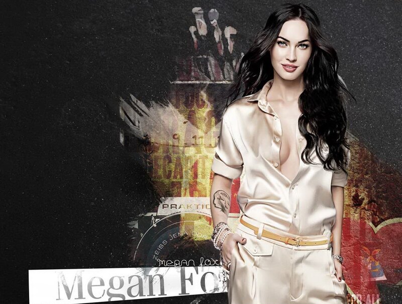 Megan Fox in satin outfit