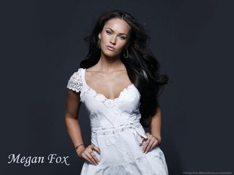Megan Fox in white dress