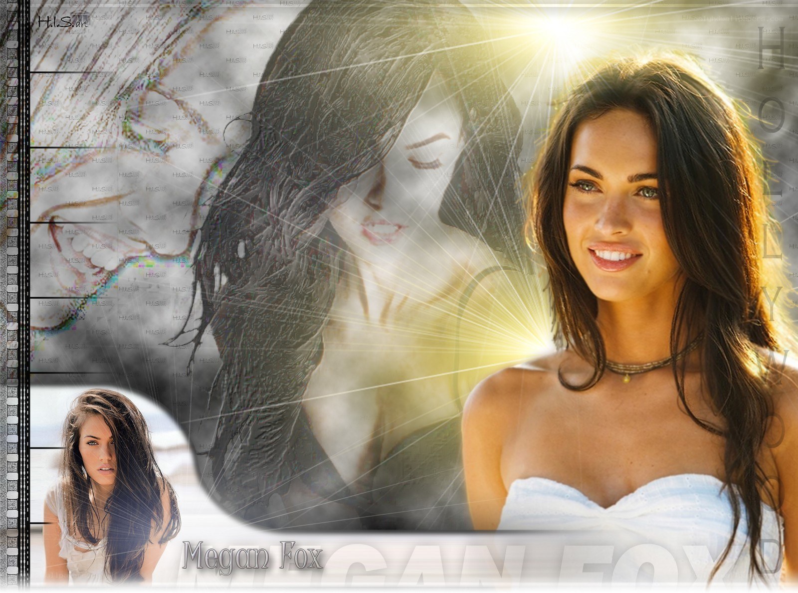 Megan Fox portrait collage