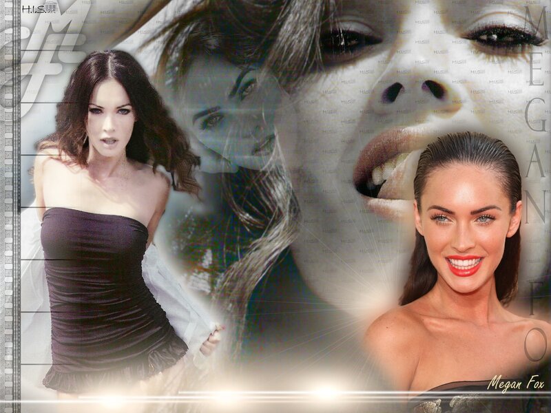 Megan Fox Portrait Collage — Black