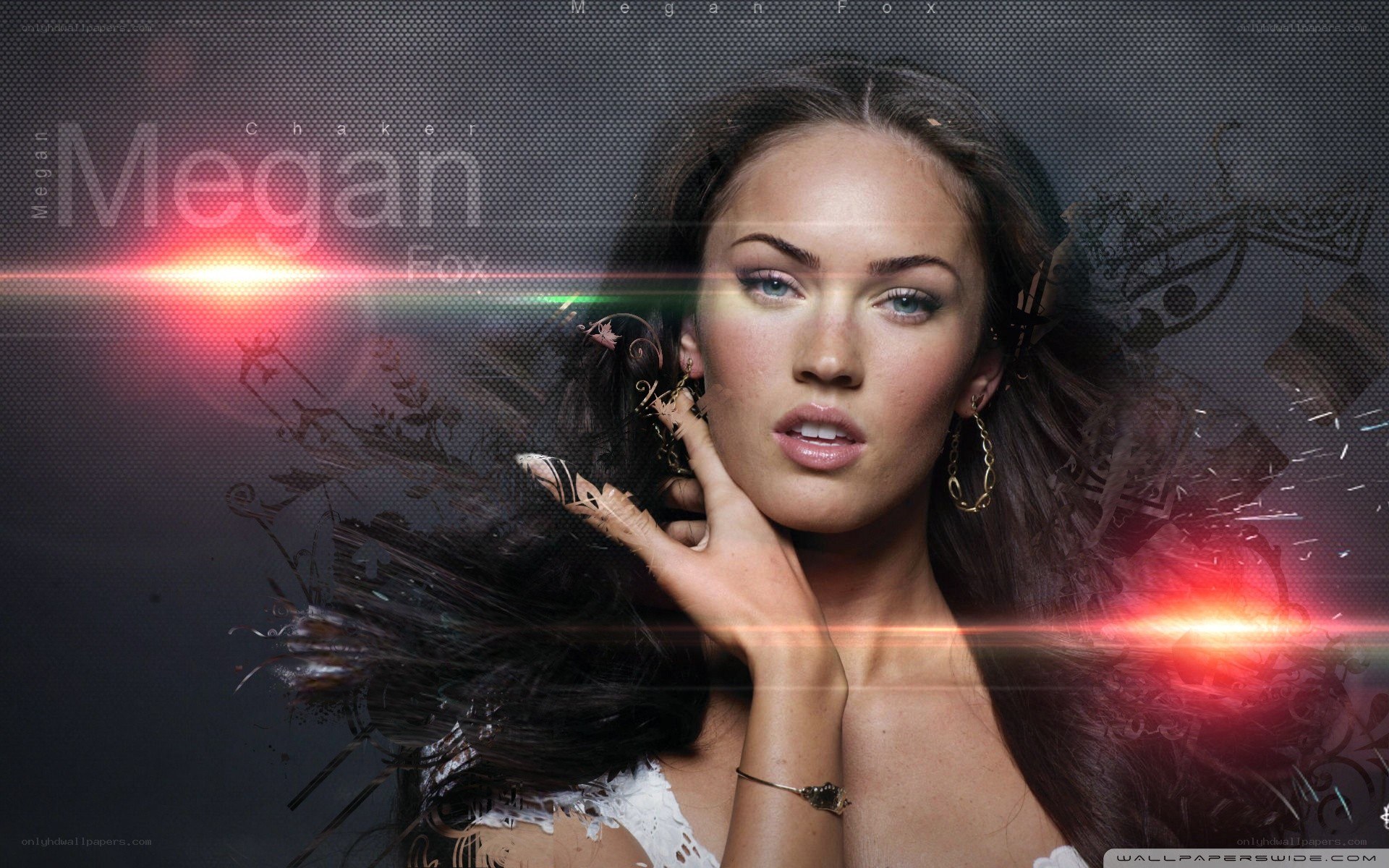 Megan Fox portrait with lens flare