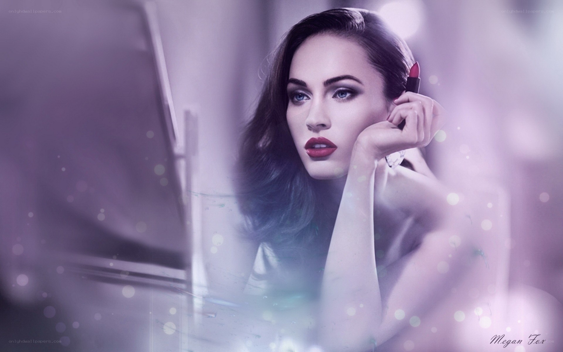Megan Fox with lipstick
