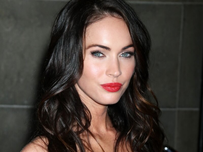 Megan Fox with red lipstick