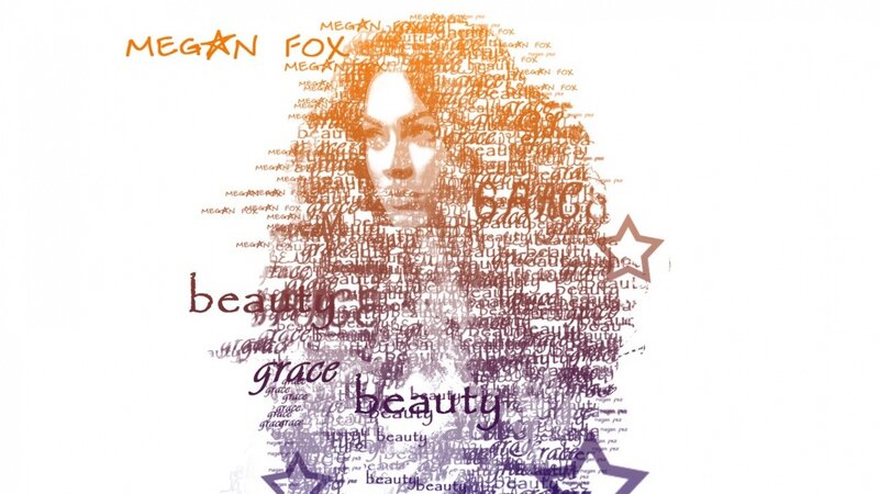Megan Fox word art portrait