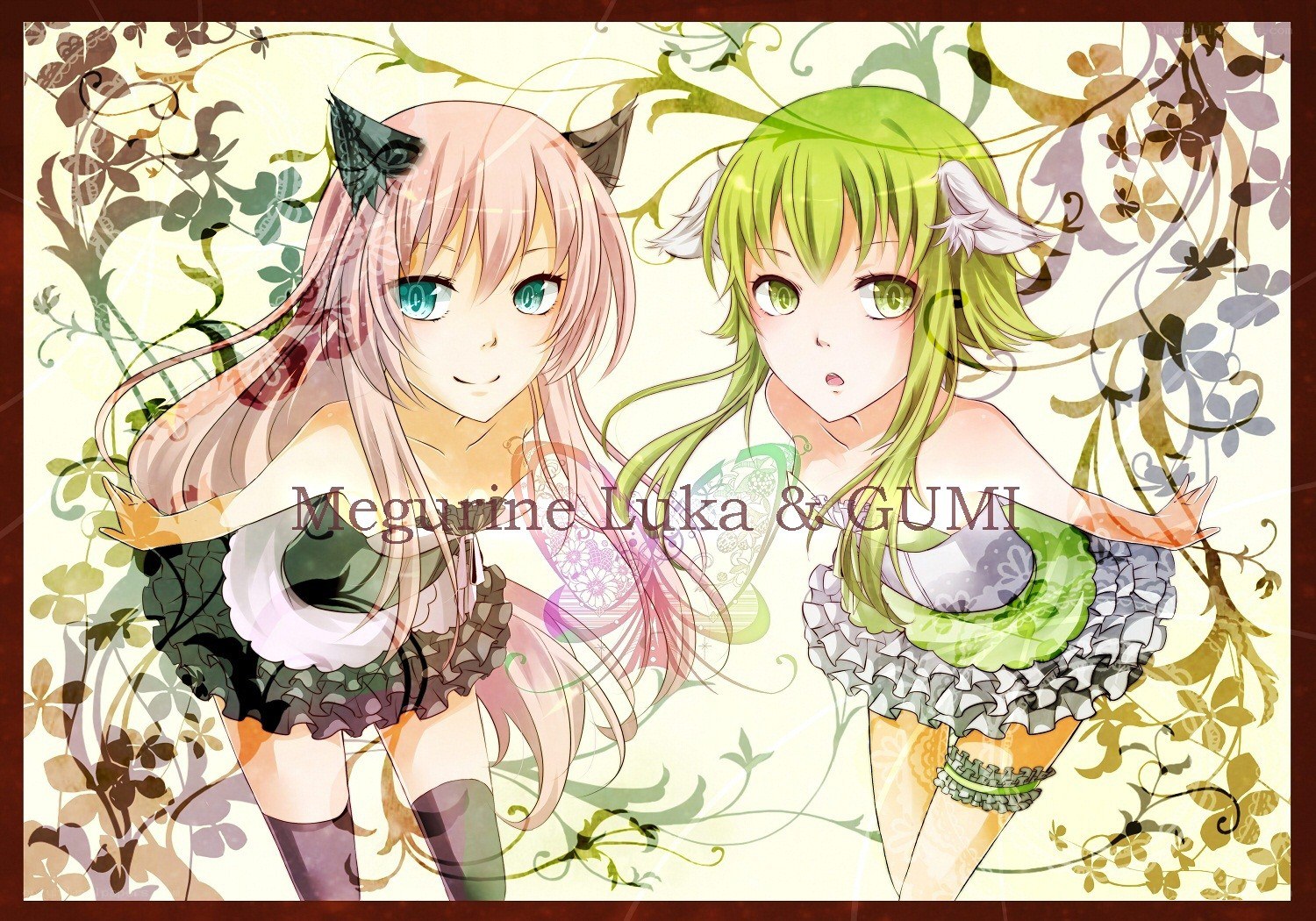 Megurine Luka and GUMI characters