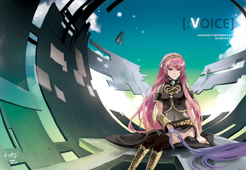 Megurine Luka in a ruined city