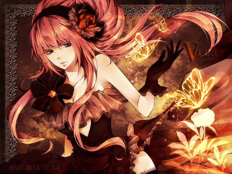 Megurine Luka with butterflies