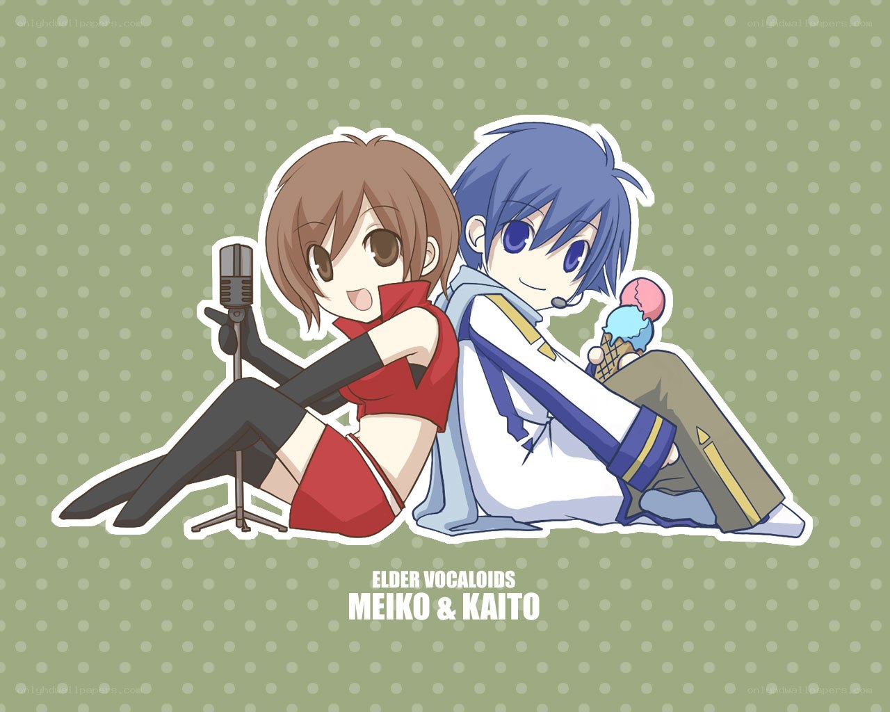Meiko and Kaito chibi characters