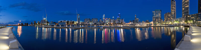 Melbourne city skyline at dusk