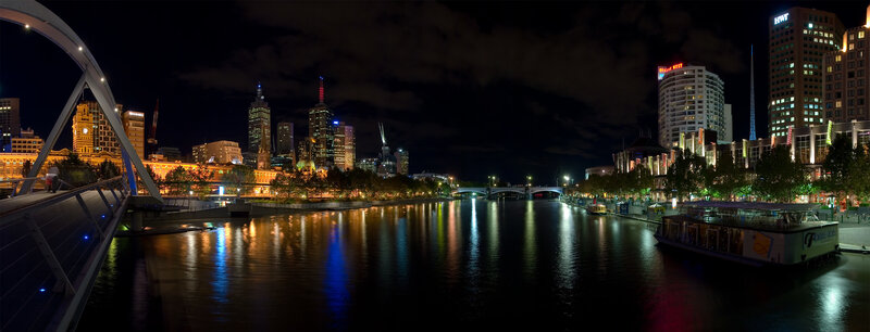 Melbourne city skyline at night