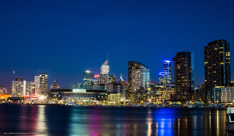 Melbourne city skyline at night