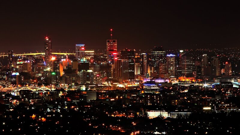Melbourne City Skyline — Black, Dramatic, Night, Photograph