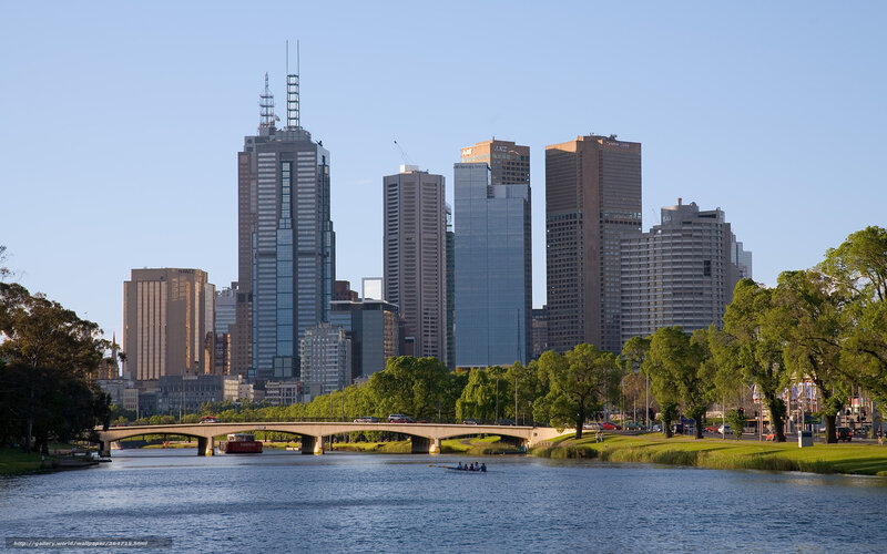 Melbourne City Skyline — Blue, Serene, Afternoon