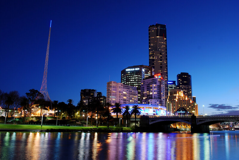 Melbourne City Skyline — Blue, Serene