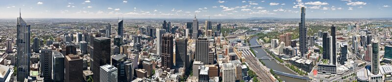Melbourne City Skyline — Blue, Urban