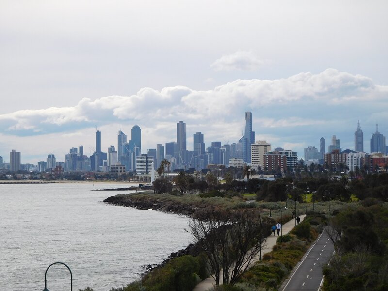 Melbourne City Skyline — Gray, Overcast