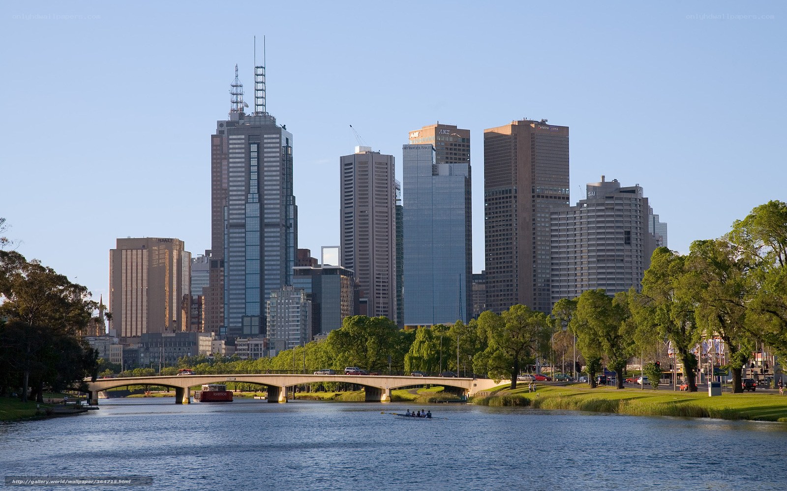 Melbourne city skyline view