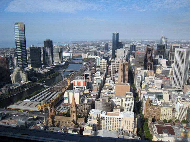 Melbourne city skyline view