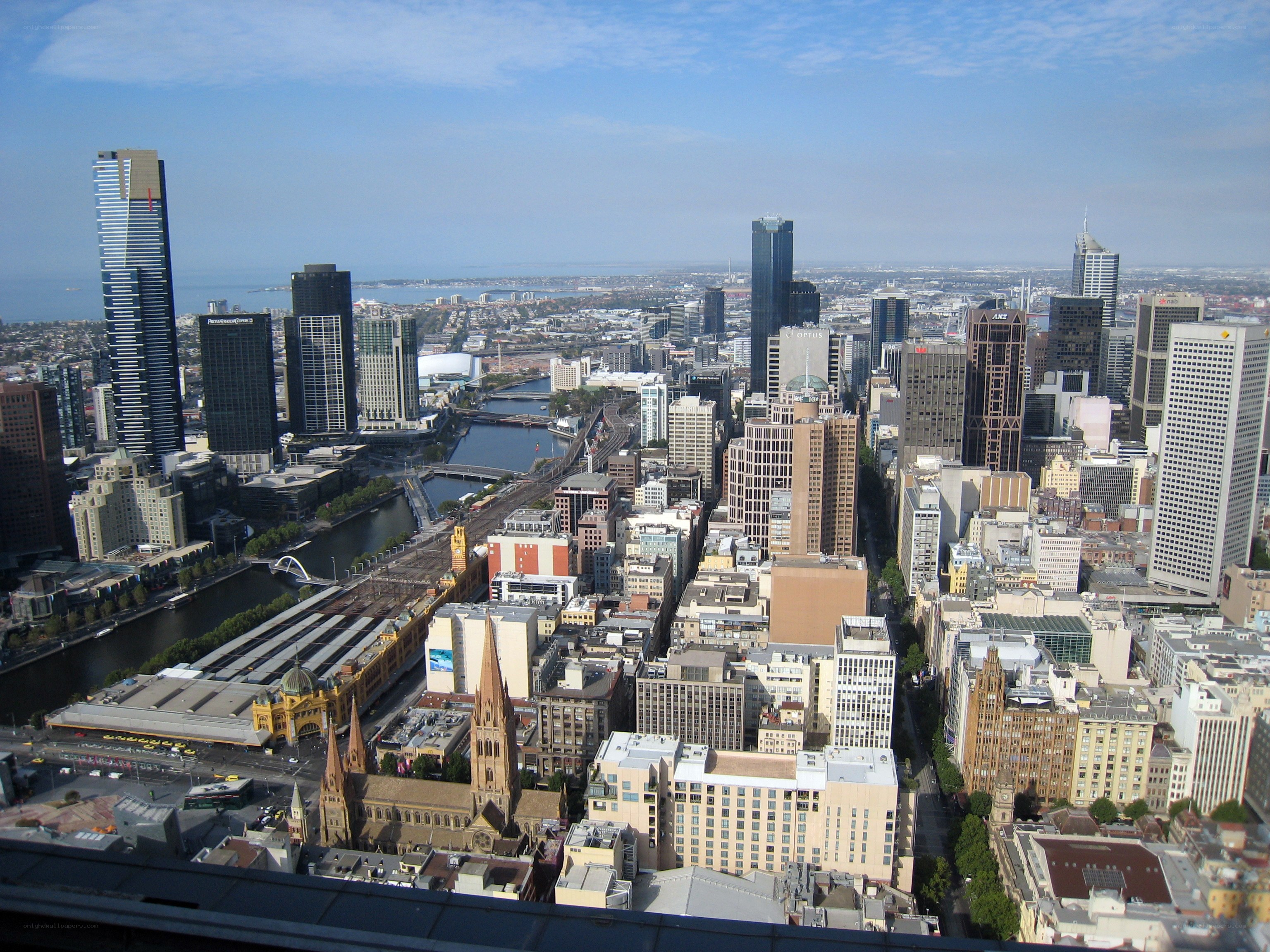 Melbourne city skyline view