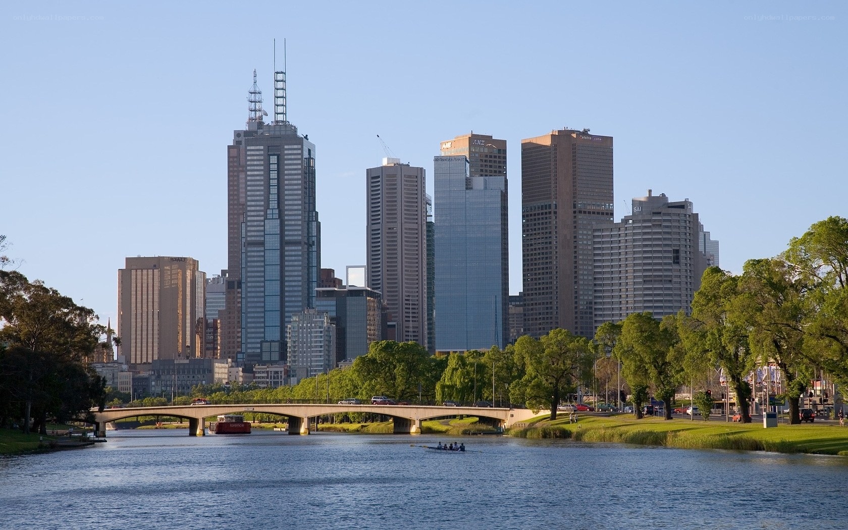 Melbourne city skyline view