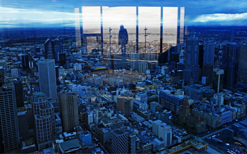Melbourne cityscape with reflection