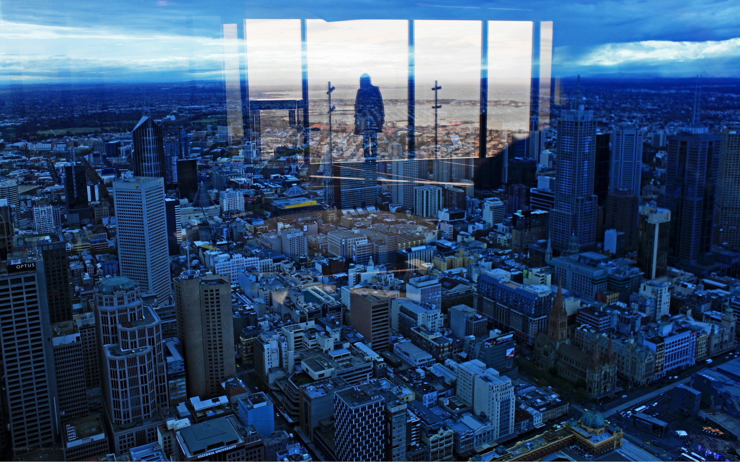 Melbourne cityscape with reflection