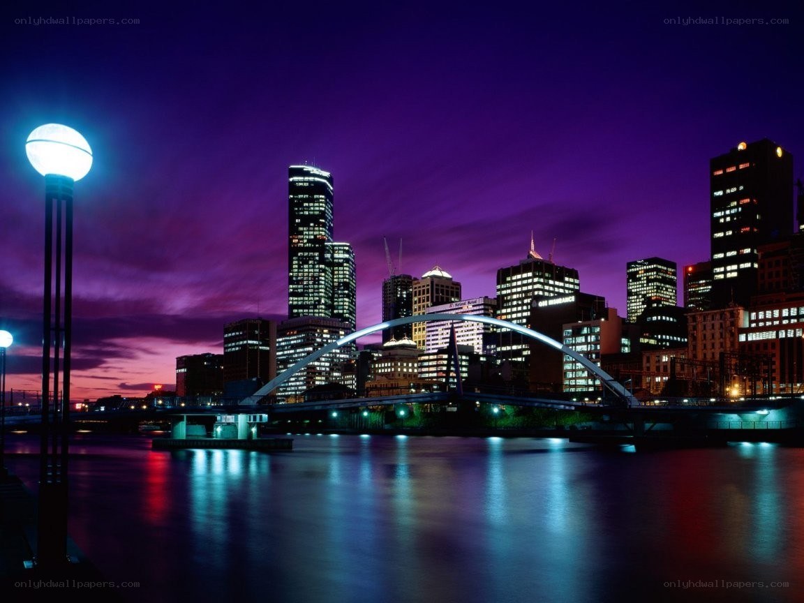 Melbourne skyline at dusk