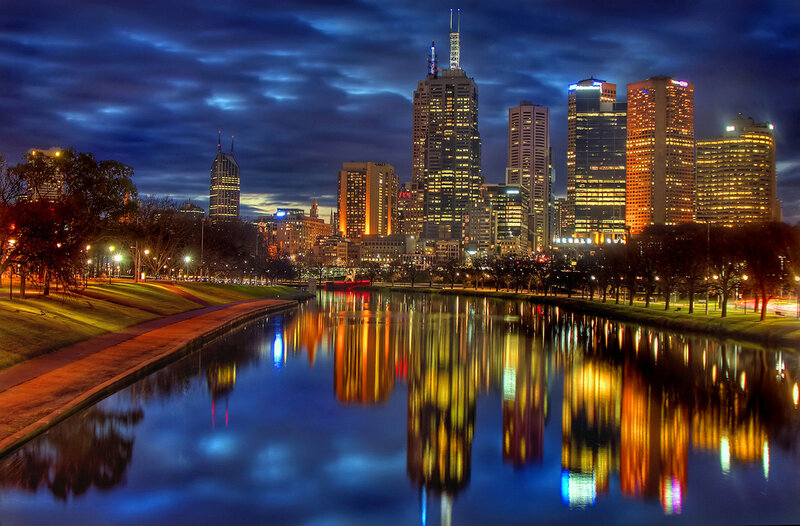 Melbourne skyline at dusk